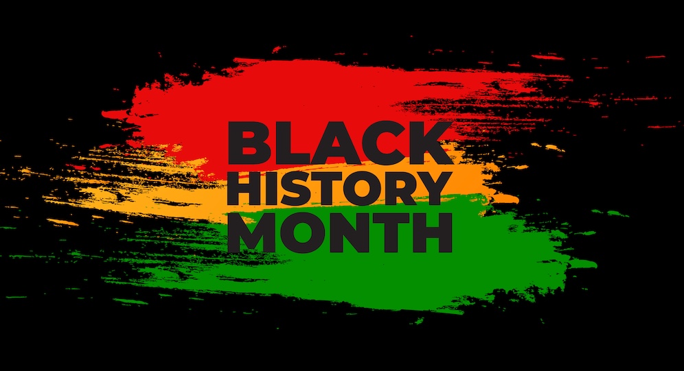 Bold Black History Month Design with Textured Brush Strokes